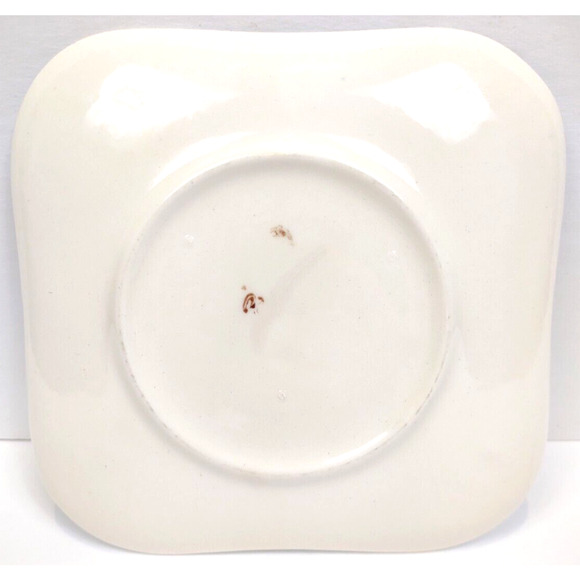 Weil Ware Celadon Decorative Square Plate Blossom Painted Floral 5.5" USA - Picture 5 of 5